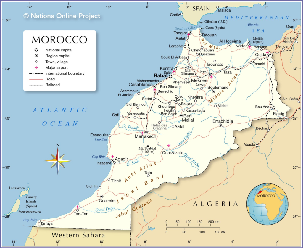 map of morocco